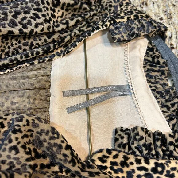 Anthropologie The Estela Sheer Printed Blouse: Burnout Edition, Med - Picture 7 of 11